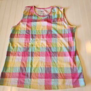 Blair Large Pink Plaid Tank Top